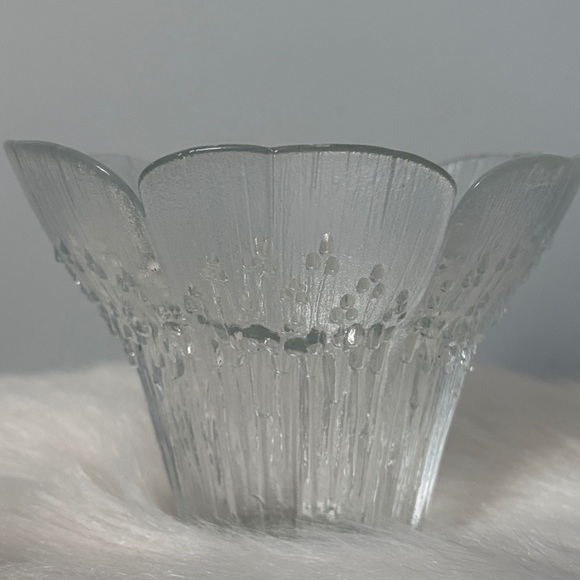 European Culture Other - European Frosted Glass Flower Bowl